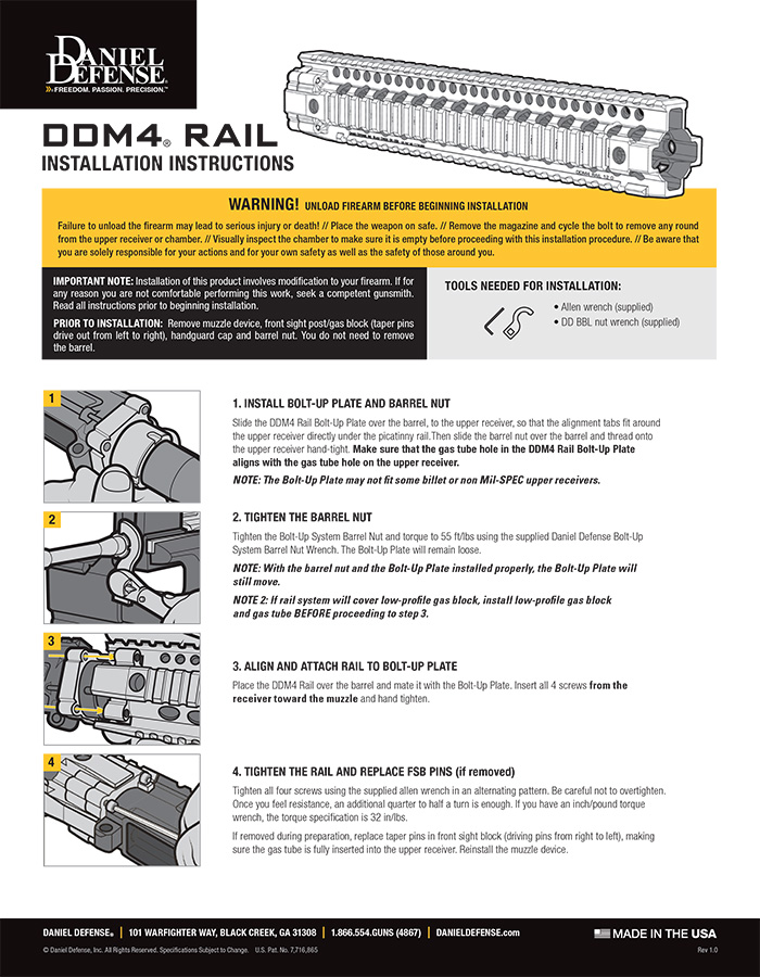 DDM4 Rail Installation Instructions