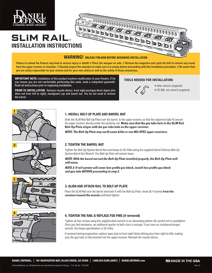 SLIM Rail Installation Instructions