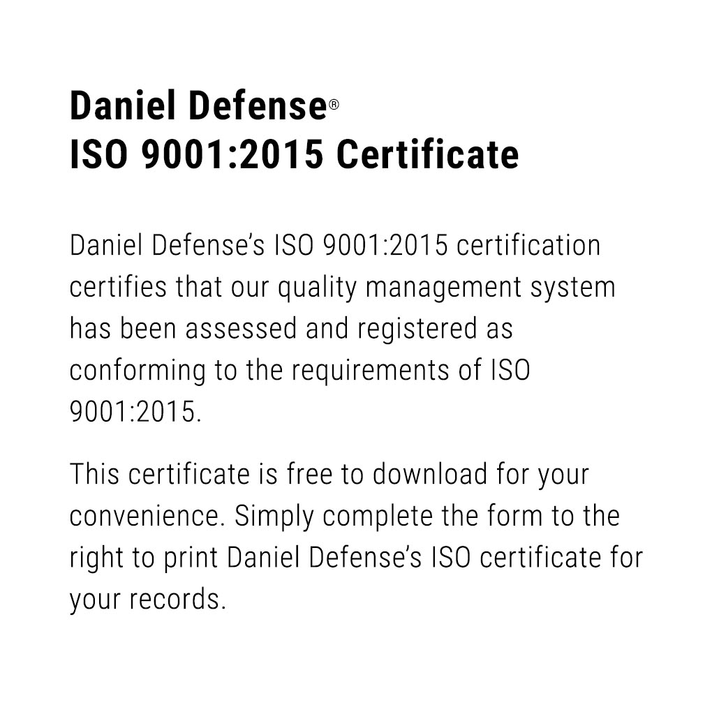 Daniel Defense ISO 9001:2015